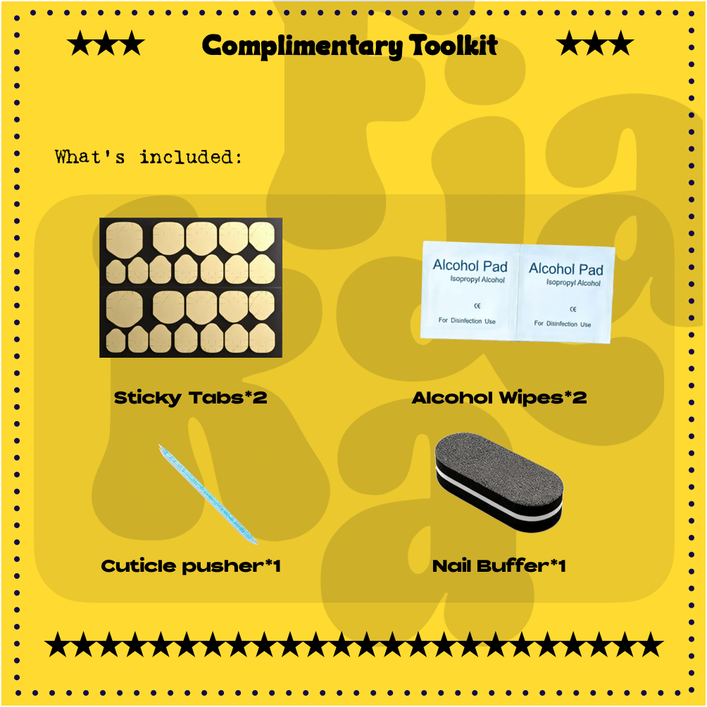 Fjaka Nails Complimentary Toolkit | Press On Nail Application Kit | Y2K Dark Aesthetic